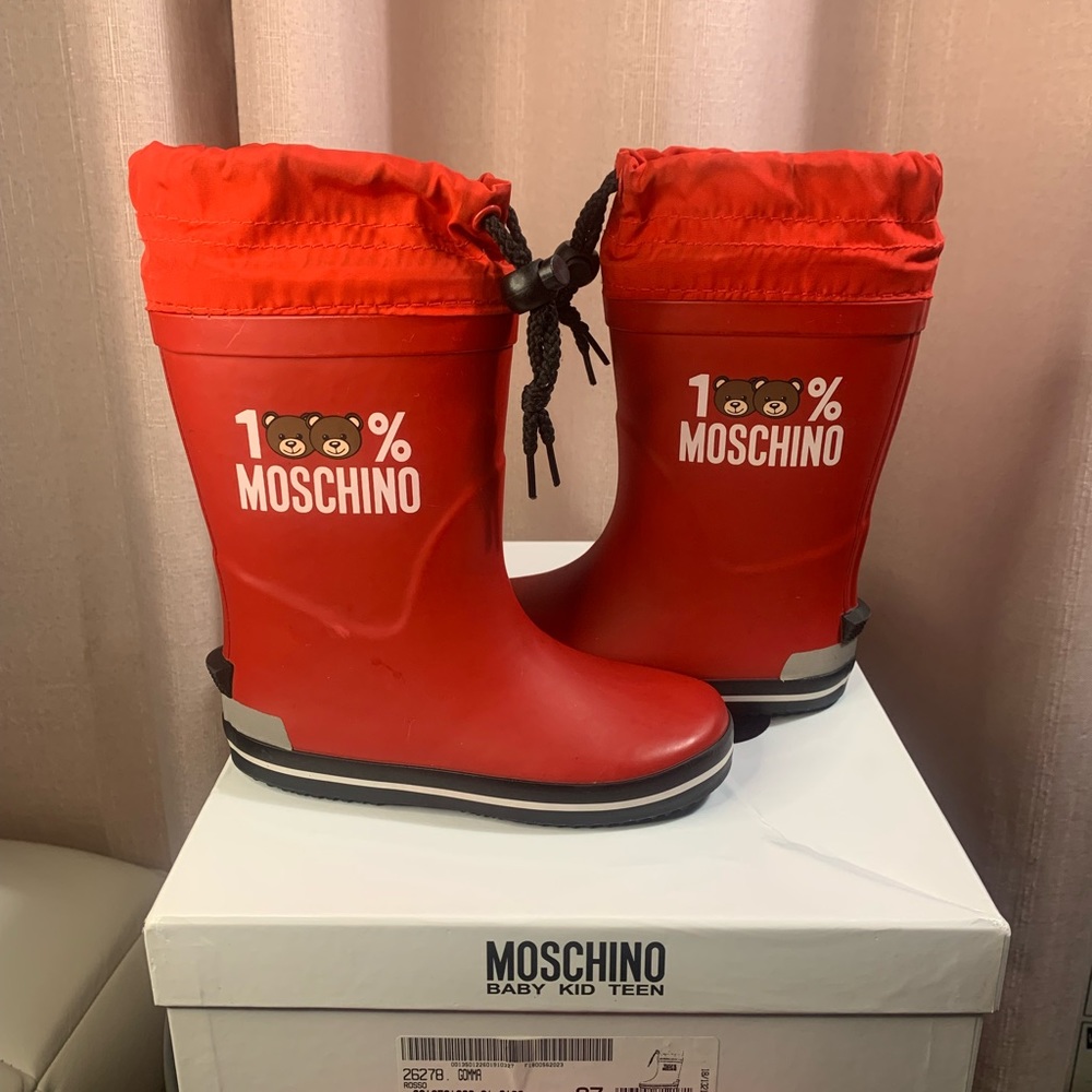 Moschino kids rubber rain boots